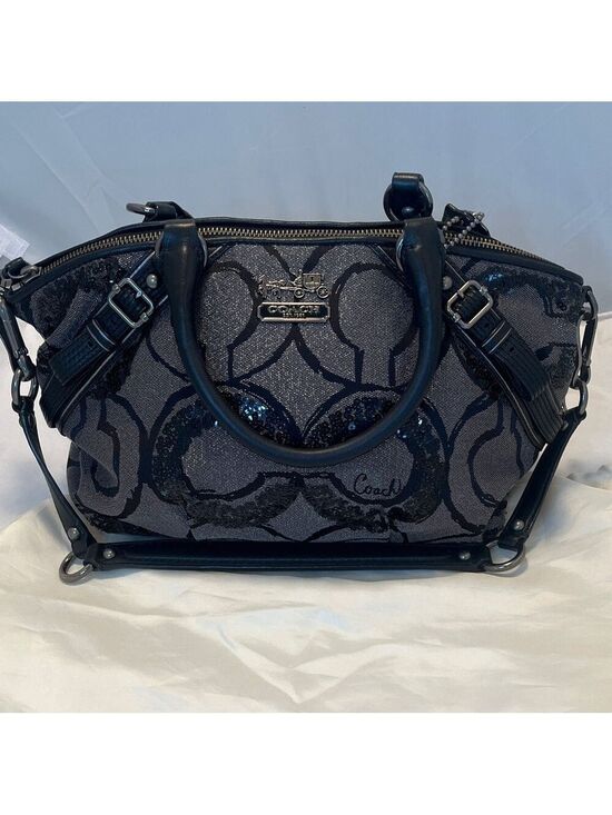 Coach Handbags - Coach Madison Signature Op Art Sophia Satchel